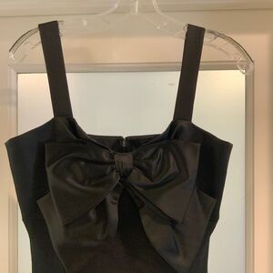 Black St. John Knit Cocktail Dress with Bow